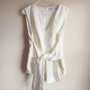Keepsake The Label Cream Tie Front Sleeveless Top